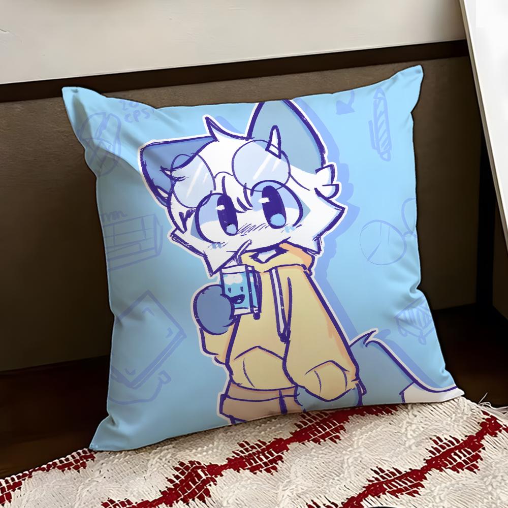 Cartoon FFurry Ffandom Cushion Cover Reversible Soft Durable Pillow Cover Home Car MultiScene Use for Daily Comfort