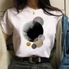 Maycaur 90s Mujaer Clothing Information T-shirt with Geometric Love Print Printed T-shirt for Women's Top