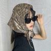 Soft Wrap Leopard Print Hair Scarf Hip Hop Punk Bandana Headwear Triangular Headscarf  Streetwear