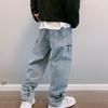 Prints Jeans Men Streetwear Baggy Wide Leg Jeans  Fashion Straight Casual Loose Denim Cargo Pants