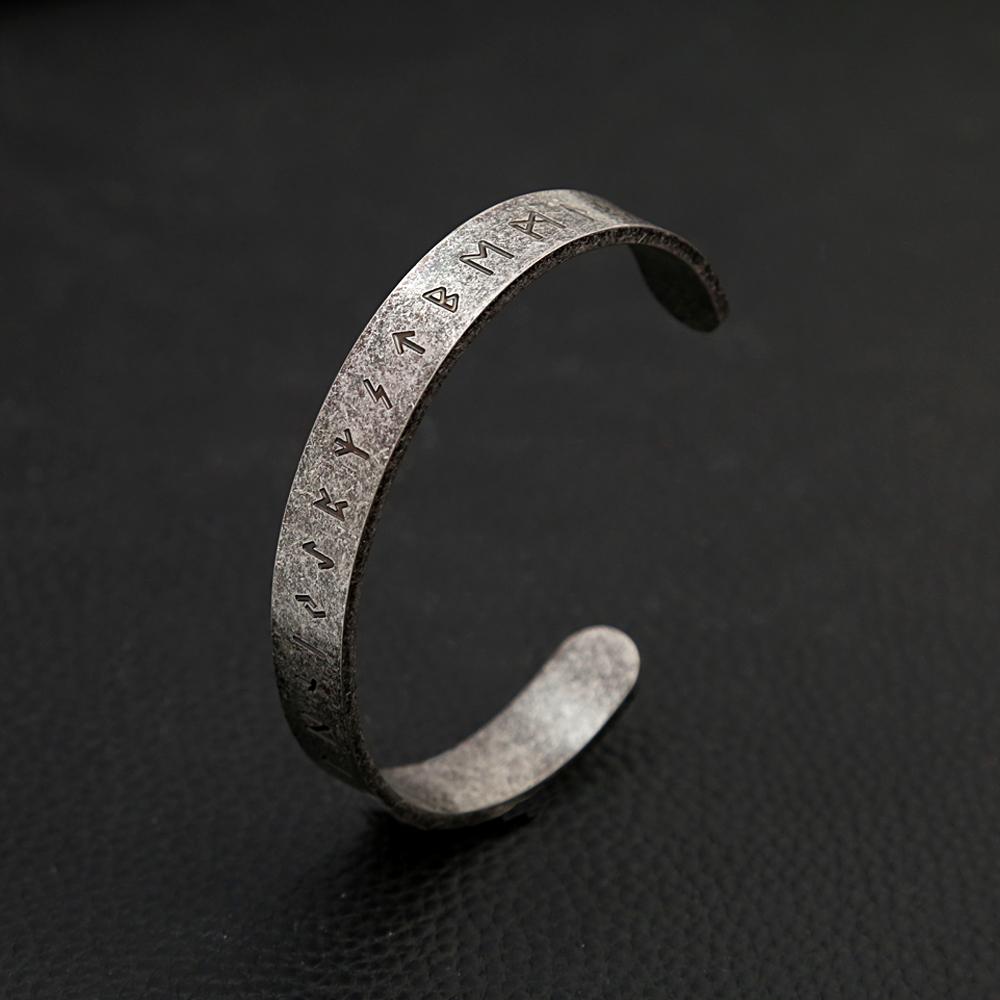 Винтажный браслет викингов с рунами для мужчин и женщин, из нержавеющей стали 316L, простой открытый браслет, амулет, ювелирное украшение, подарок, дропшиппинг.