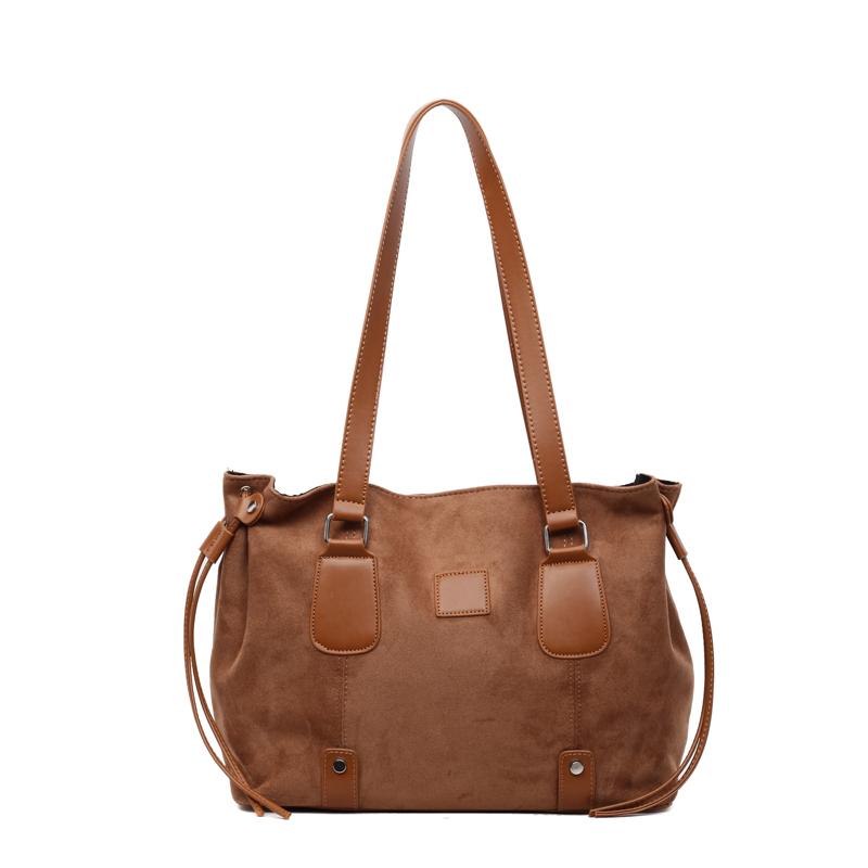 2025 Autumn & Winter Fashion New Faux Suede Square Shoulder Bags Hasp Large Capacity Commute Stylish Design Women's Tote Bags