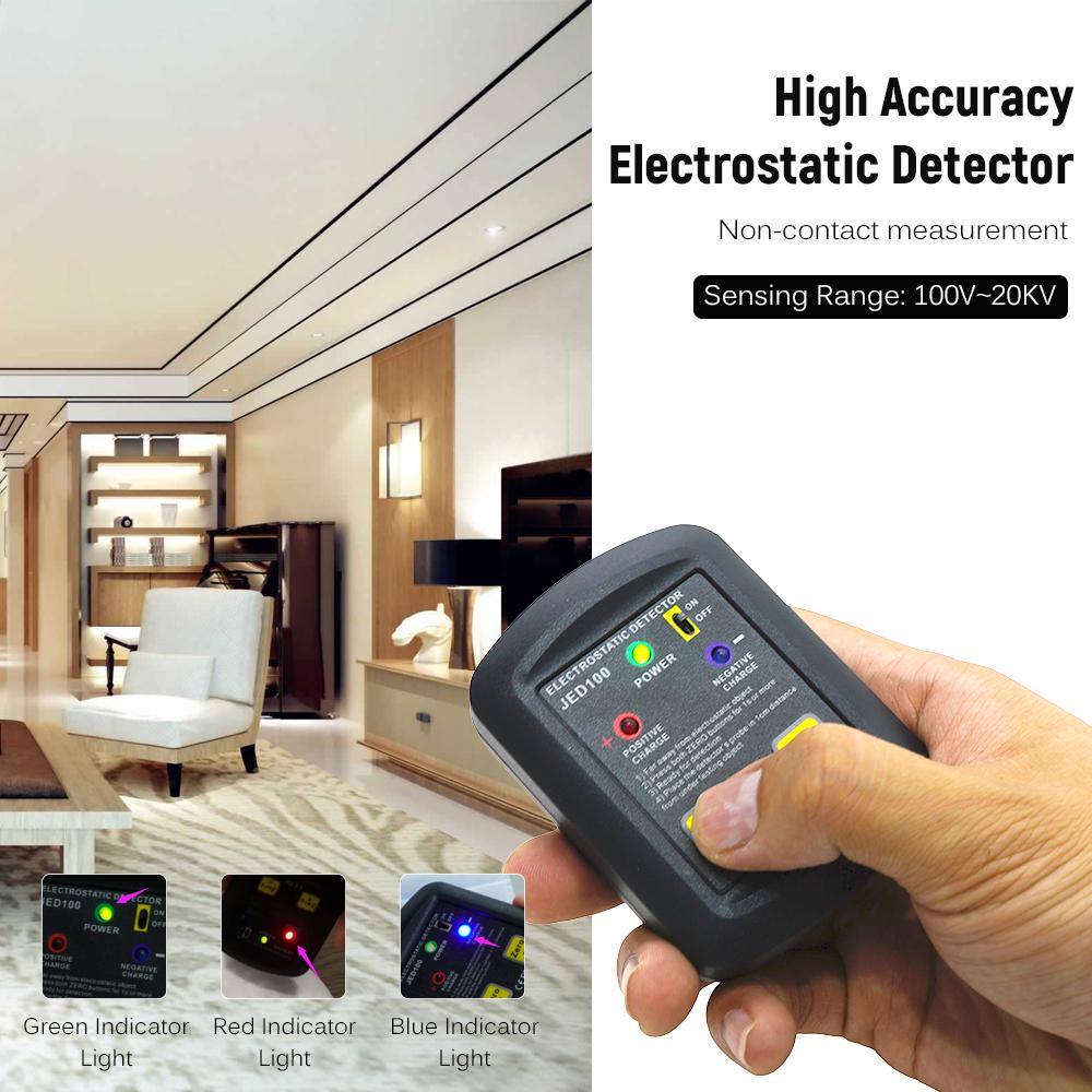 Электростатический детектор размером с ладонь Портативный электростатический тестер Электростатический анализатор 100 В ~ 20 кВ ESD