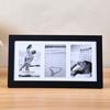 Wooden Photo Frame with 3 Openings Mat Home Office Wall Mount Horizontal Vertical Standing Desktop Decorative Collage Picture Display Frame