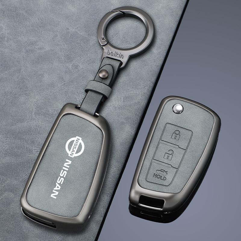 Чехол для ключей Nissan для Sylphy, Qashqai, X-Trail, Tiida, Kicks, Bluebird 2022 – Складная оболочка с пряжкой
