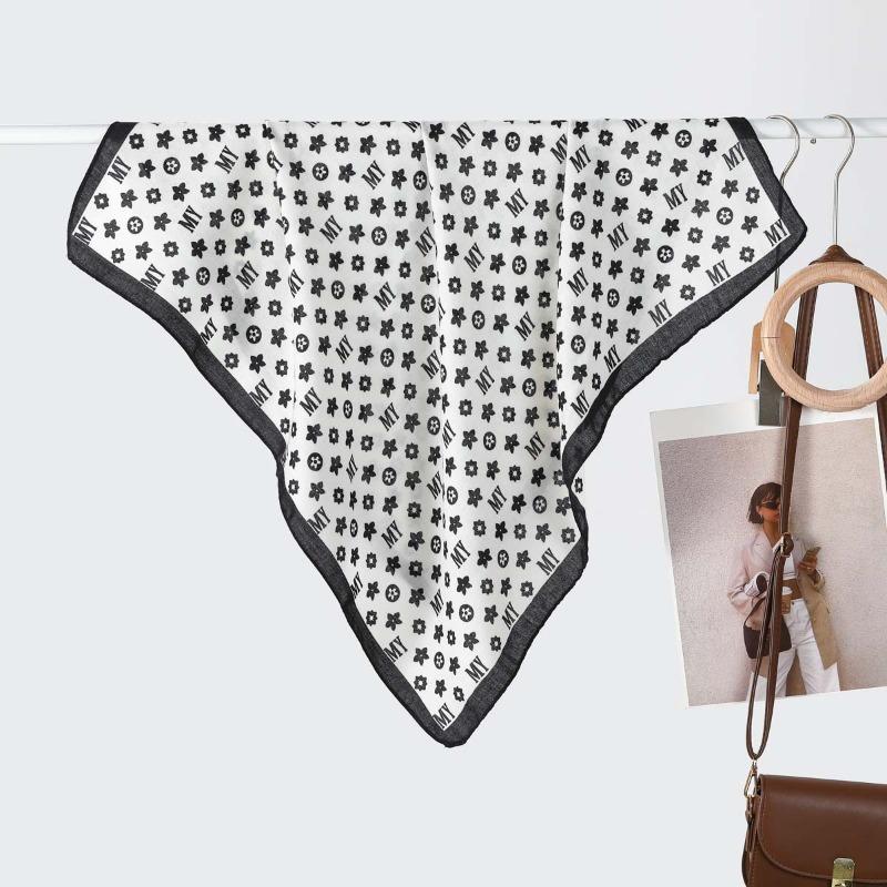 New Women's Silk Scarf High-end Velvet Versatile Simple Triangle Scarf Decorative Small Scarf Hot-selling