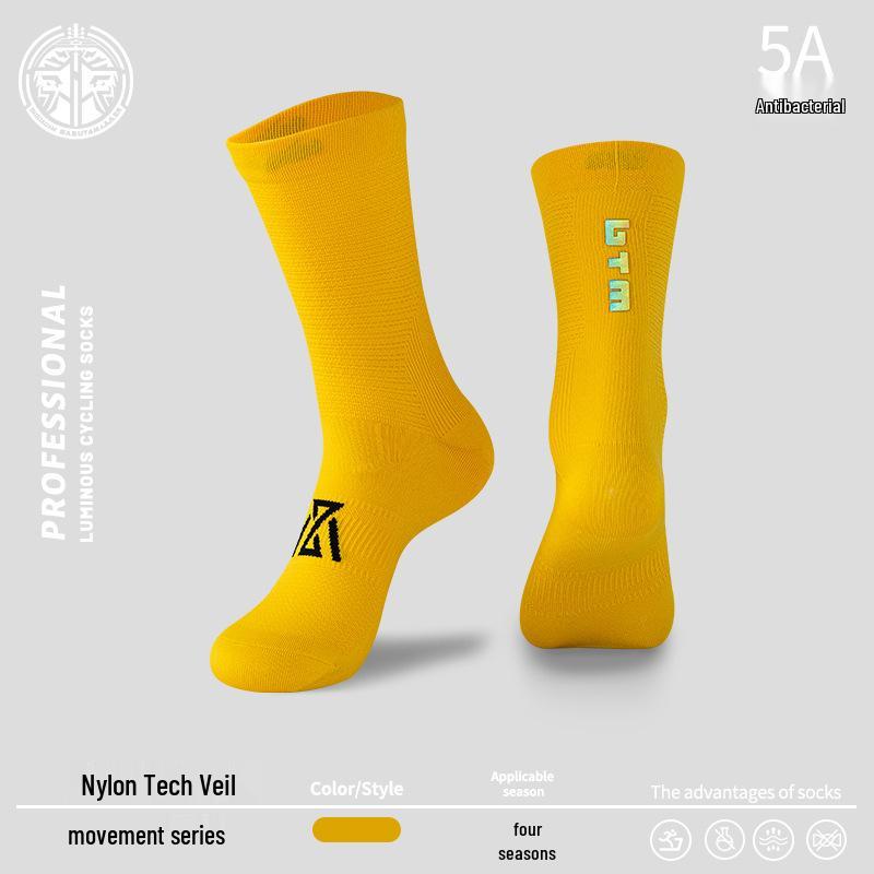 Men's and Women's Anti-Odor Reflective Cycling and Running Mid-Calf Socks