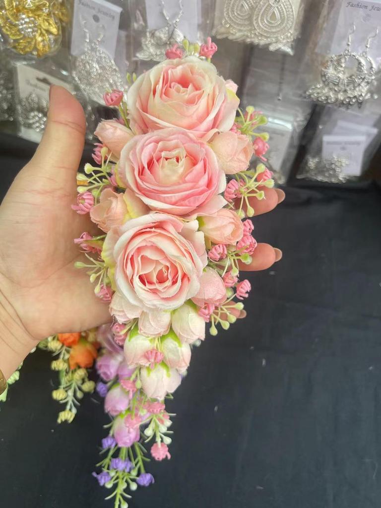 Юньнаньский этнический гребень для волос с головным украшением - Ручная работа, головной убор для тайского танца и аксессуар для выступления в фотостудии