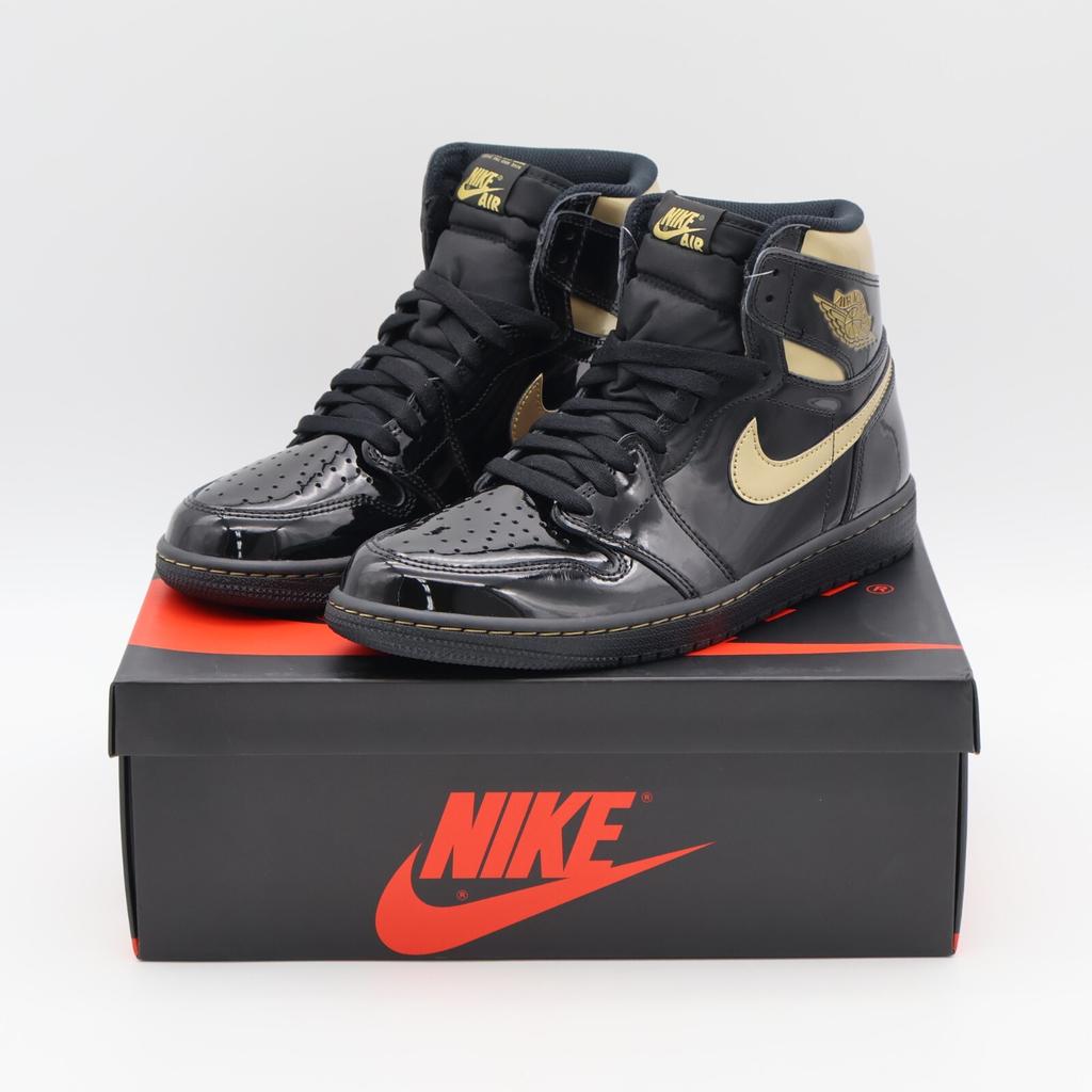 555088-032 Nike Air Jordan 1 Retro High OG Черный Металлик Золотой Лакированный (Мужской)