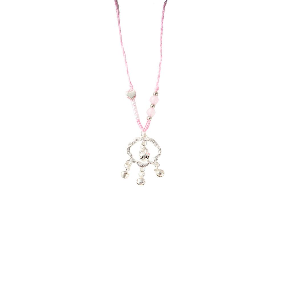 Creative Cartoon Hello Kitty Safety Lock Pendant Necklace, Light Luxury Sweet Girl Fashion Temperament Sweater Chain