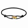 Sailing Rope Women's Bracelet Tricolour In Black Cord Bracelet with Stainless Steel Ring  Waterproof Boho Jewellery for Women Adjustable Length With
