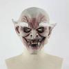 Halloween Long-haired Ghost Face Mask Scary Latex Headband Hat Dance Performance Props White-haired Old Demon