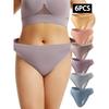 6 шт. женские стринги больших размеров, трусики, нижнее белье, высокая эластичность, низкая посадка, сексуальные, хлопковые, удобные, Т-образные стринги