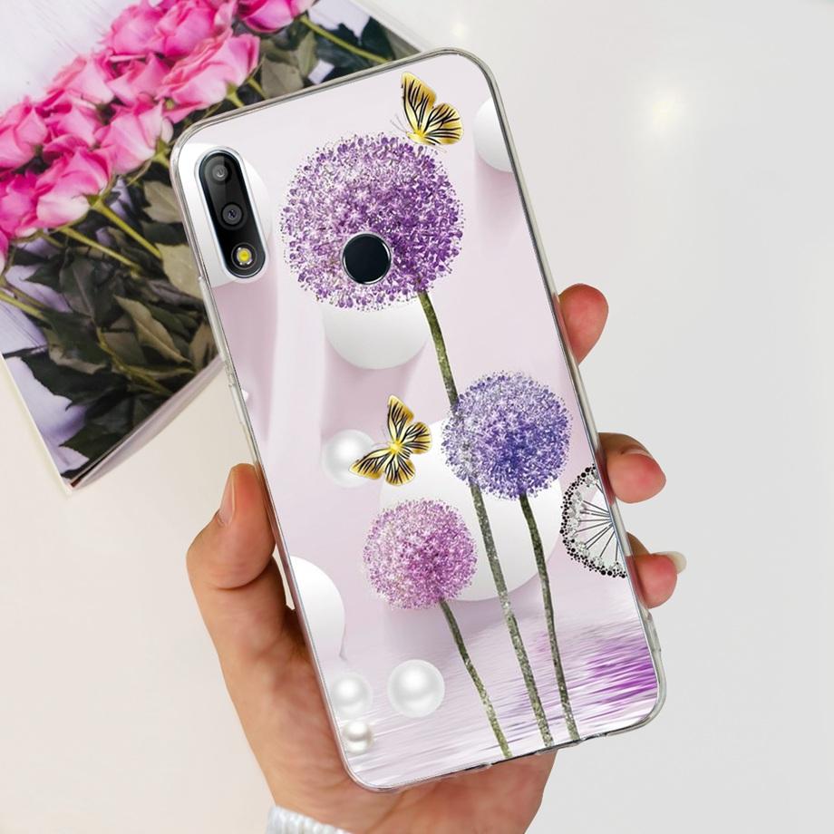 Phone Case For Asus Zenfone Max Pro M2 ZB631KL ZB633KL Silicone Soft Cover Transparent  Capa Flower Jelly Girl Bumper asus ZB631
