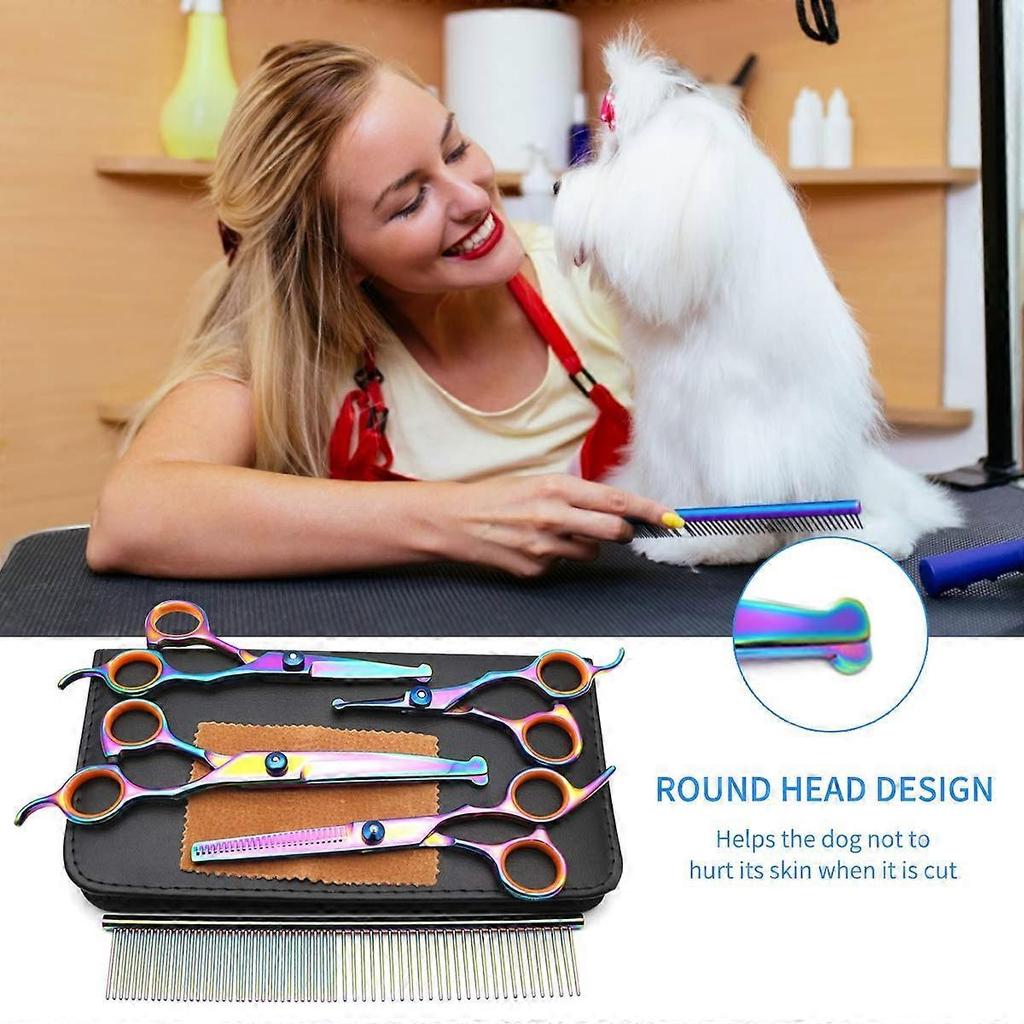 Dog Grooming Kit Pet Grooming Scissors Set Professional Pet Trimmer Kit Stainless Steel Dog Cat Hair Care Cutting Scissors
