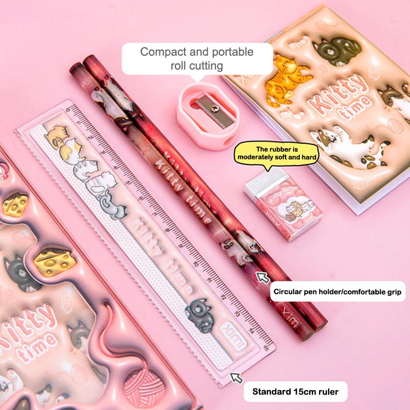 6 в 1 набор канцелярских товаров для детей начальной школы, подарочная коробка для обучения, карандаши, детский сад, подарок на день рождения, призы, набор канцелярских товаров для учебы