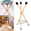 Tongue Hand Drum Rack Stand Beech Wood Floor Triangle Bracket Hang Handpan Universal Foldable Portable