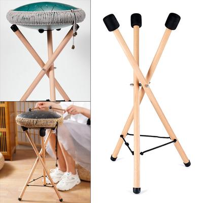 Подставка для ручного барабана из бука, напольный треугольный кронштейн, универсальная складная портативная подставка для хэндпана