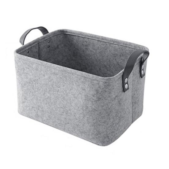 Felt Storage Basket Large Capacity Foldable Organizer with Sturdy Handles for Clothes