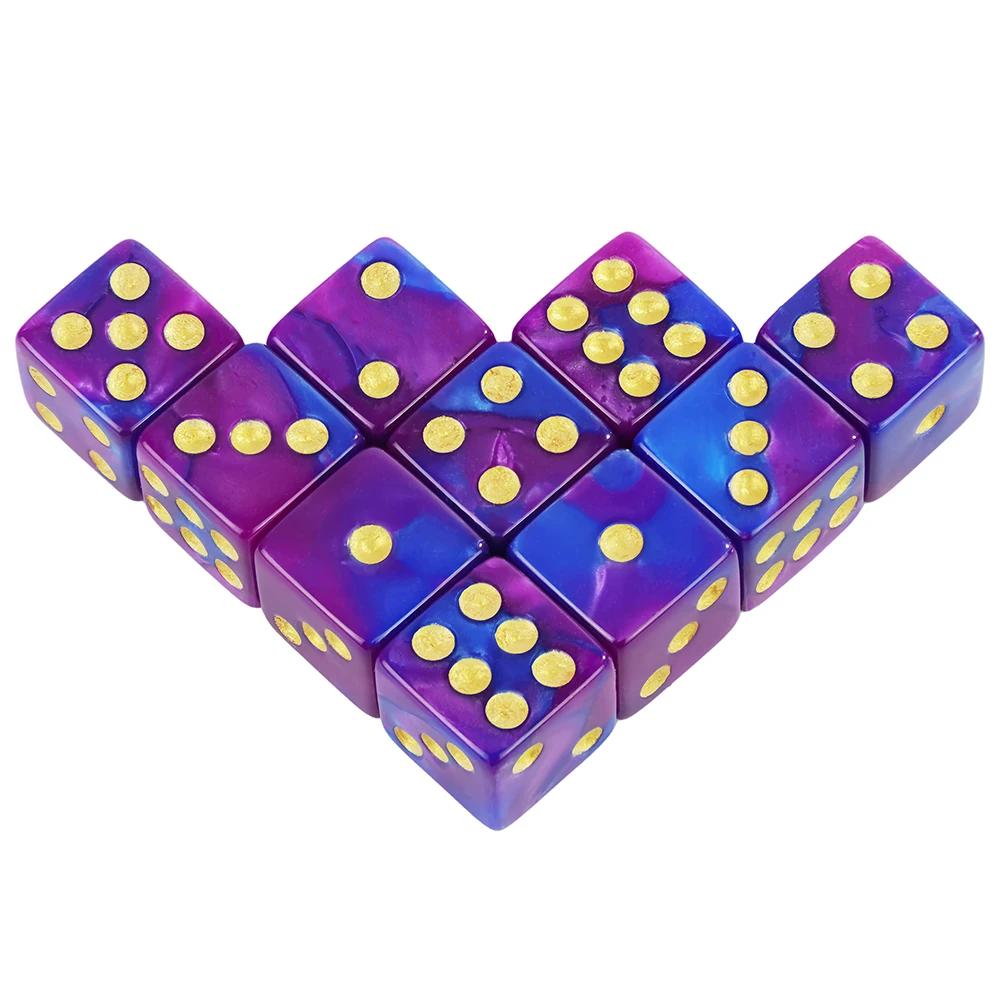 Mini D6 Dice 12mm Double Color 6-sided Square Corner with Standard Dots Dice for Club Party DIY Board Game Supplies