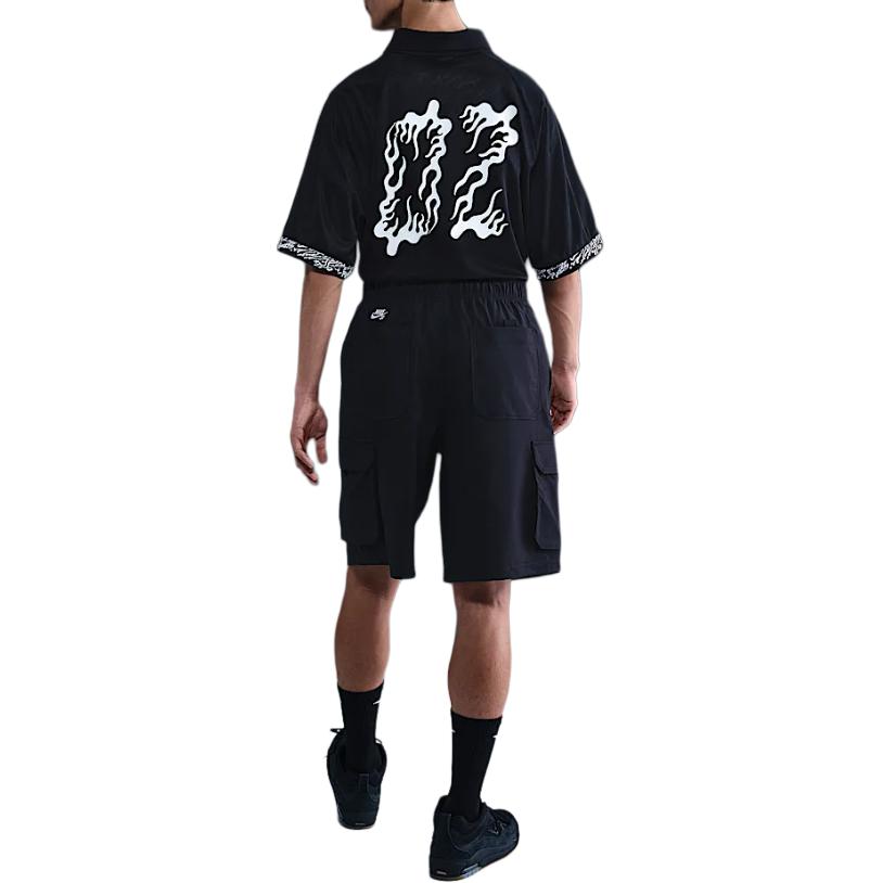 Nike Однотонные шорты карго средней посадки свободного кроя с быстрой сушкой, мужские шорты, черные HJ2909010