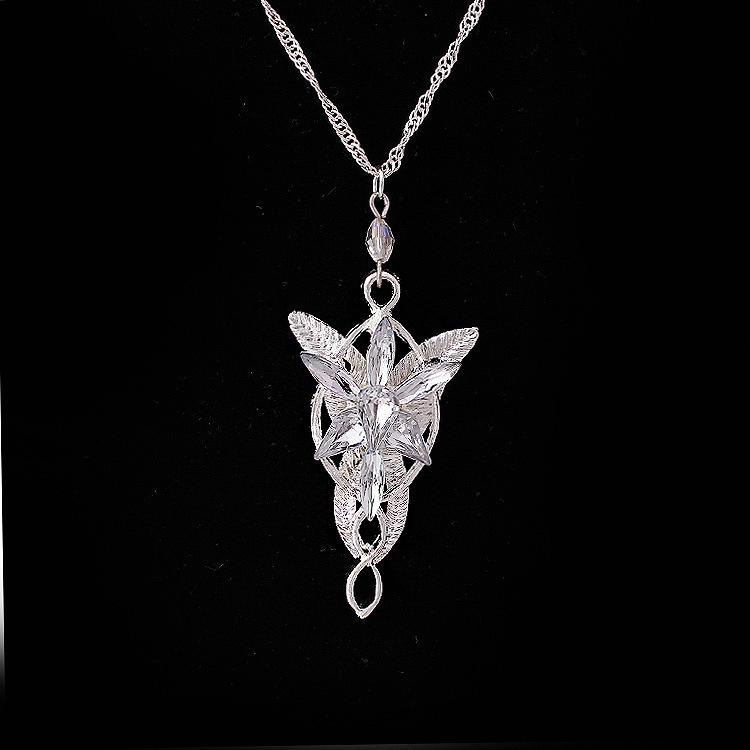 Lord of the Rings Elf Princess Aragorn Arwen Silver Evenstar Pendant Necklace