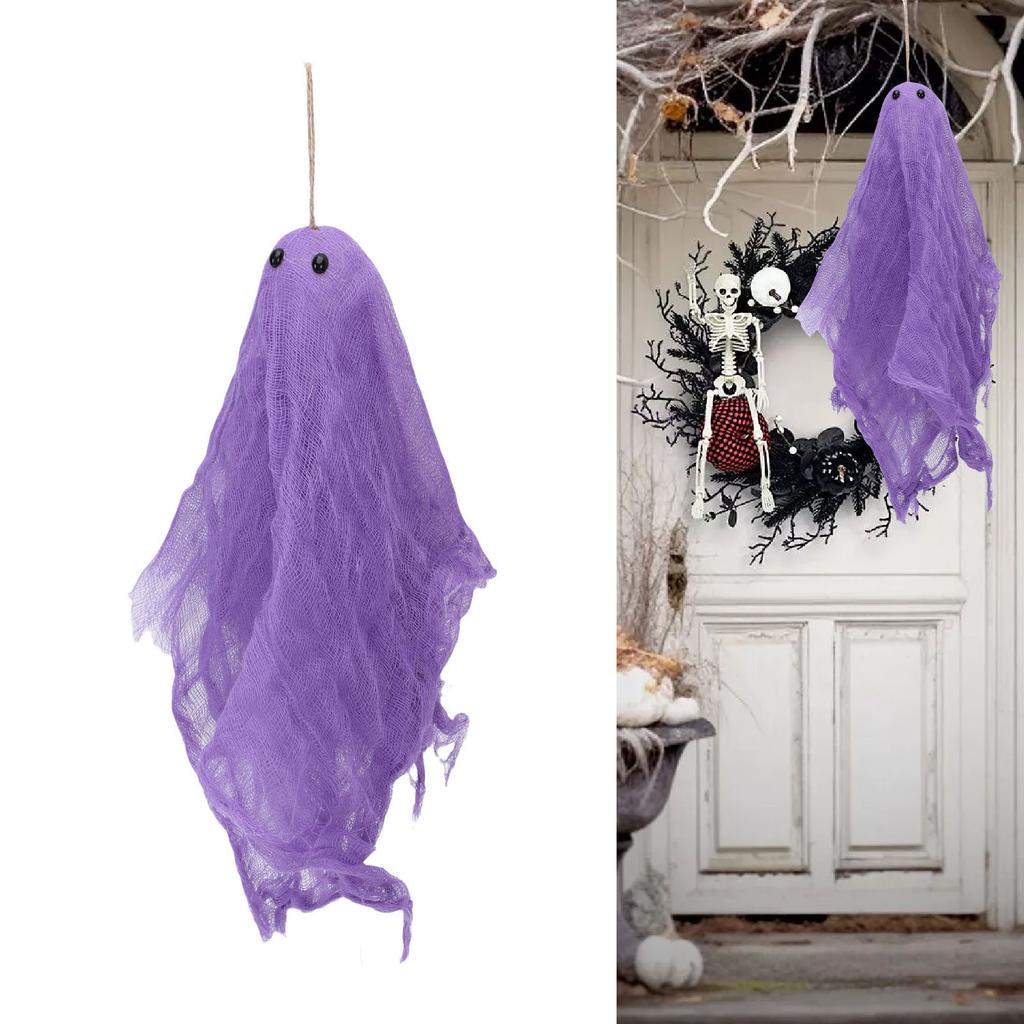 Gauze Ornament with Lanyard Hanging Scary Pendant for Tree Courtyard Window Indoor Outdoor Decoration