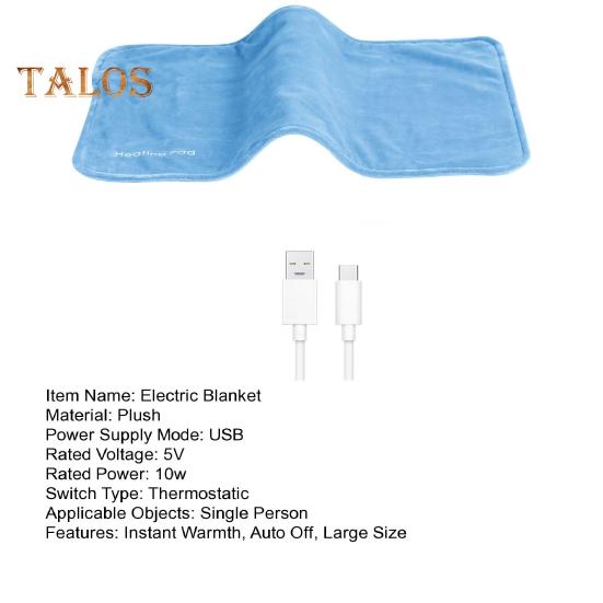 Электрическое одеяло с подогревом через USB, автоматическое отключение, мгновенное тепло для снятия спазмов и болей в спине, большой размер, грелка для шеи и плеч, сухая тепловая терапия