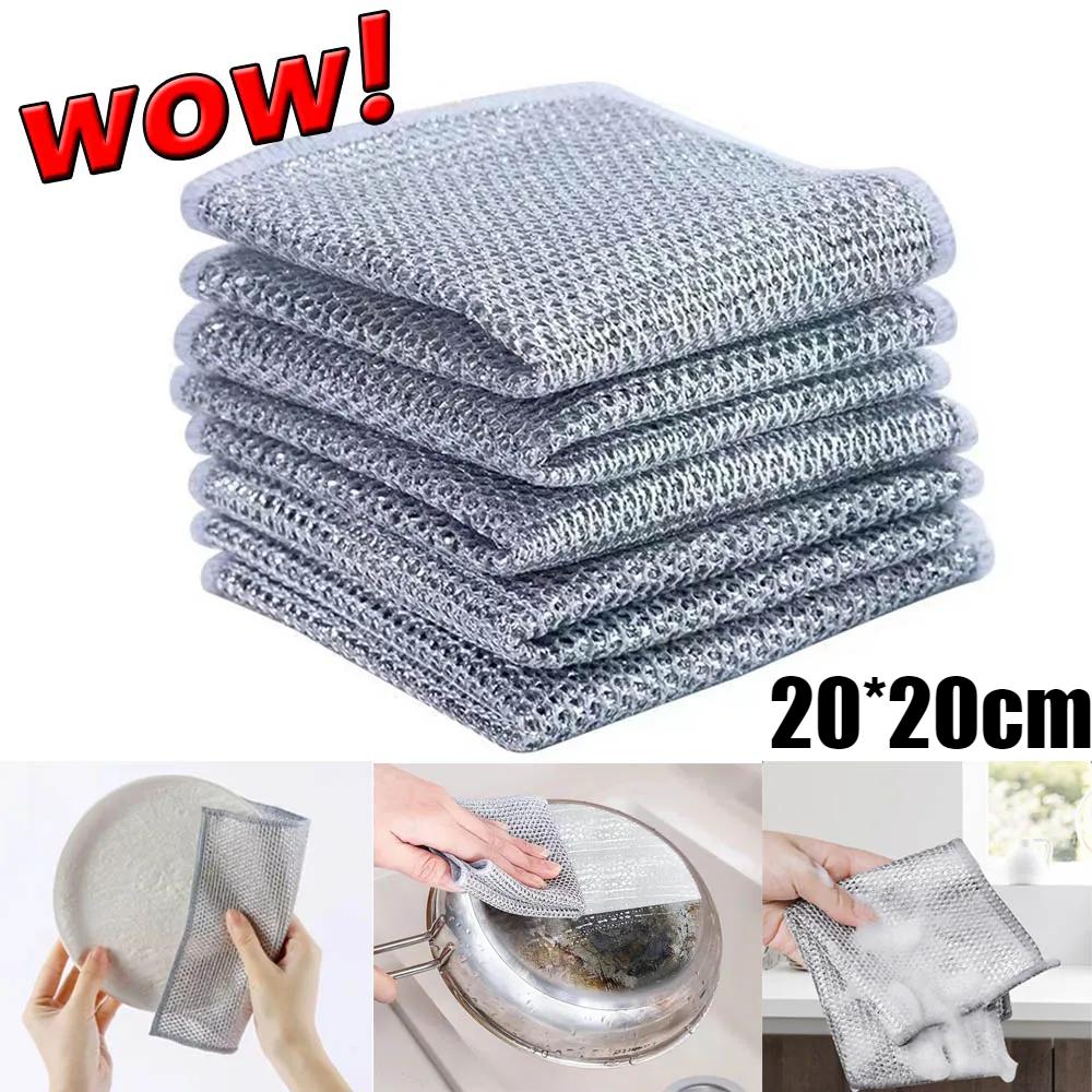 20 см Волшебная чистящая салфетка утолщенная двухсторонняя металлическая стальная проволочная тряпка кухонная кастрюля сковорода мытье посуды полотенца чистящий инструмент
