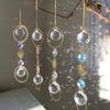 Sun Moon Artificial Crystal Wall Hanging Crystal Wind Chime Pendant Garden Decor