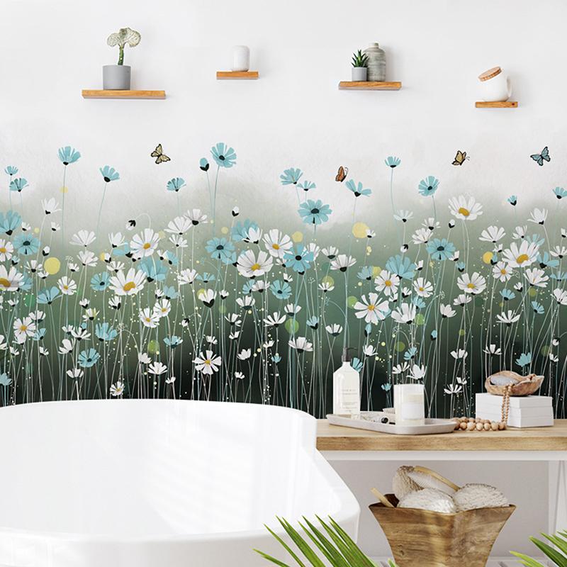 Cartoon Botanical Floral Wall Sticker Home Living Room Decor Vinyl Wall Decal