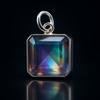 Rare Quality 16.45 Ct Natural Opal Square Pendant 925 Sterling Silver Jewelry
