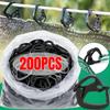 200 шт. Зажимы для затеняющей сетки Пластиковые фиксирующие зажимы-крючки Пряжка для сетки от солнца Защитная сетка от птиц Инструменты для крепления в саду и теплице