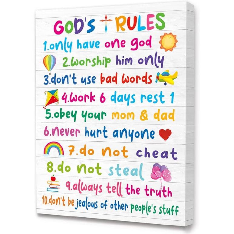 LISTNGBO Bible Verses Canvas for Kids, I Am Child Of God Scripture Wall Art, Christian Religious Wall Decor, Ready to Hang for