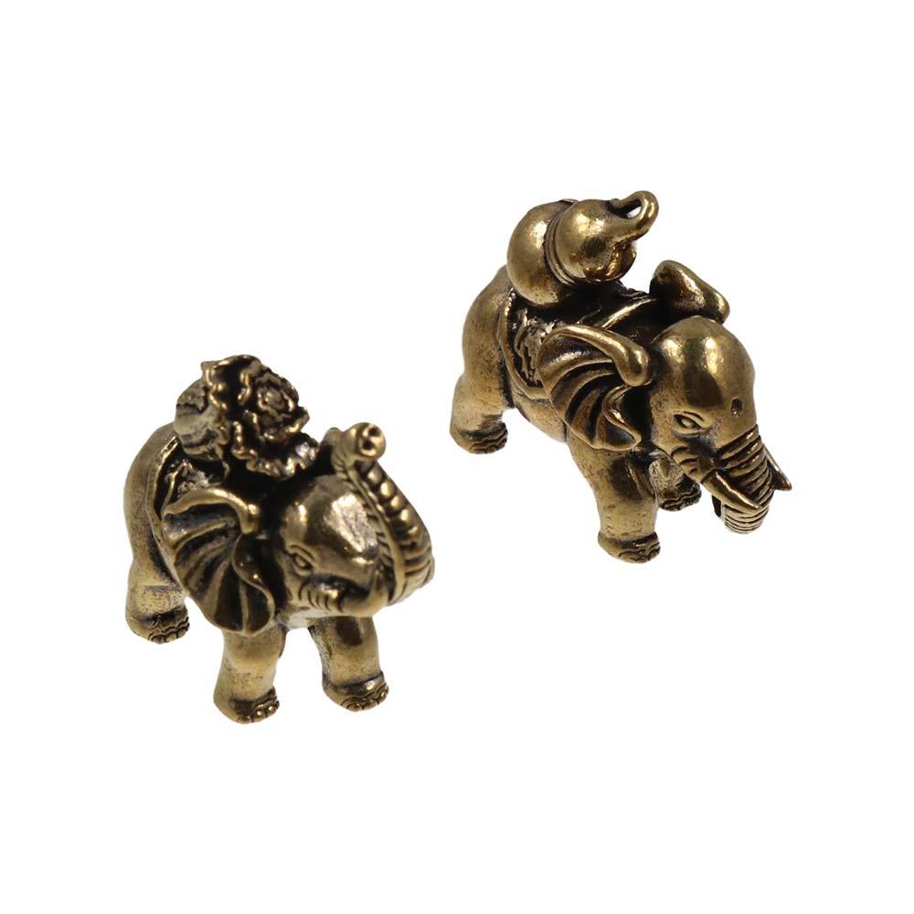 Handicrafts Lucky Elephant Statue Solid Copper Animal Sculpture Brass Elephant Miniatures  Tea Pet