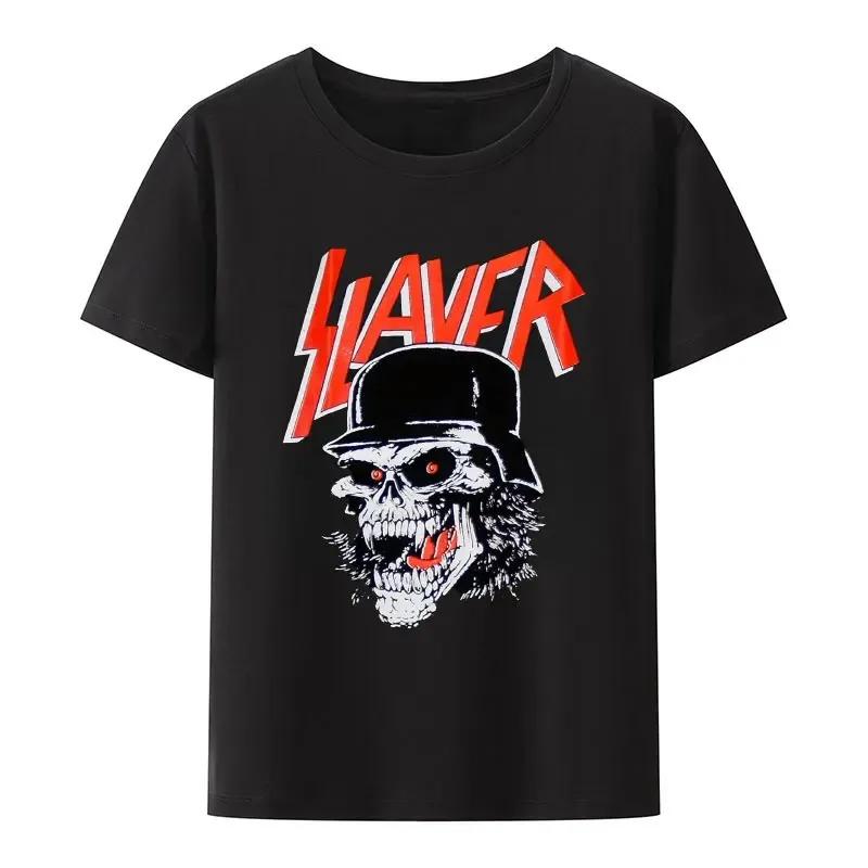Футболка женская Metal Band 2023 Новая мужская одежда Slayer Летние футболки ModaL Punk Rock Y2k Топы Графические футболки Harajuku