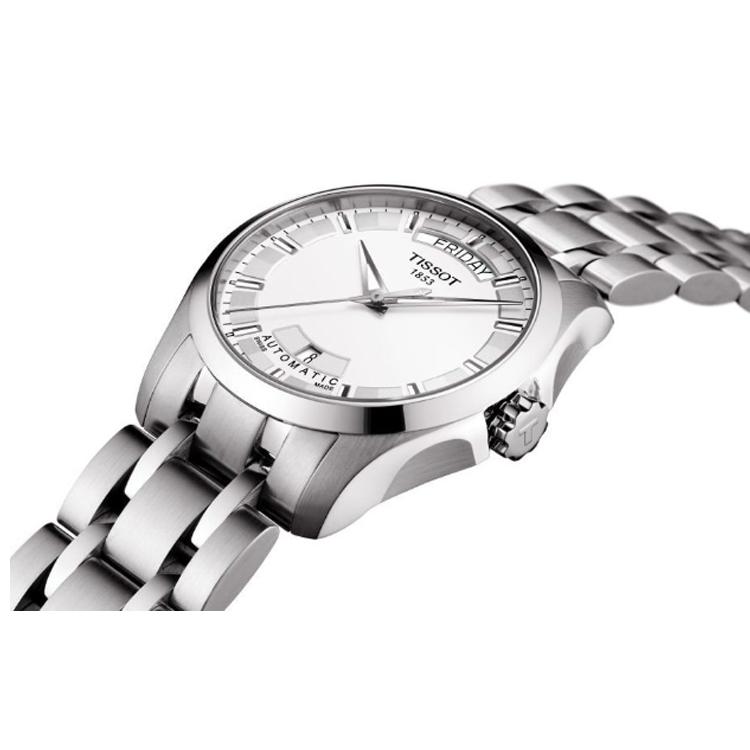 Tissot Kutu Collection Автоматический Механический Механизм Водонепроницаемость 100 м Мужские Часы Часы 39 мм Белый Циферблат T035.407.11.031.00