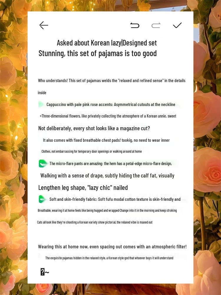 Высококачественный корейский женский комплект для дома из модального хлопка на весну и осень с дизайном розы и нагрудником