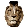 Мужская толстовка с капюшоном с принтом животных 3D Lion Head Hoodie на осень Брендовая толстовка с капюшоном Модная толстовка с 3D-принтом