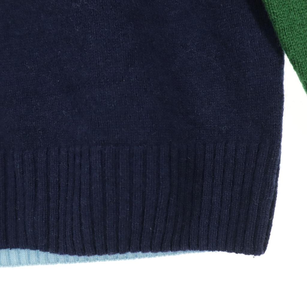 Lacoste Шерстяной свитер с логотипом в одном месте и сумасшедшим узором, с длинным рукавом, разноцветный, мужской, б/у