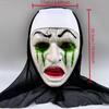 Mask Frightening Nun Costume Synthetic Latex Street Style Horror Accessory Realistic Details Halloween Horror Theme Events