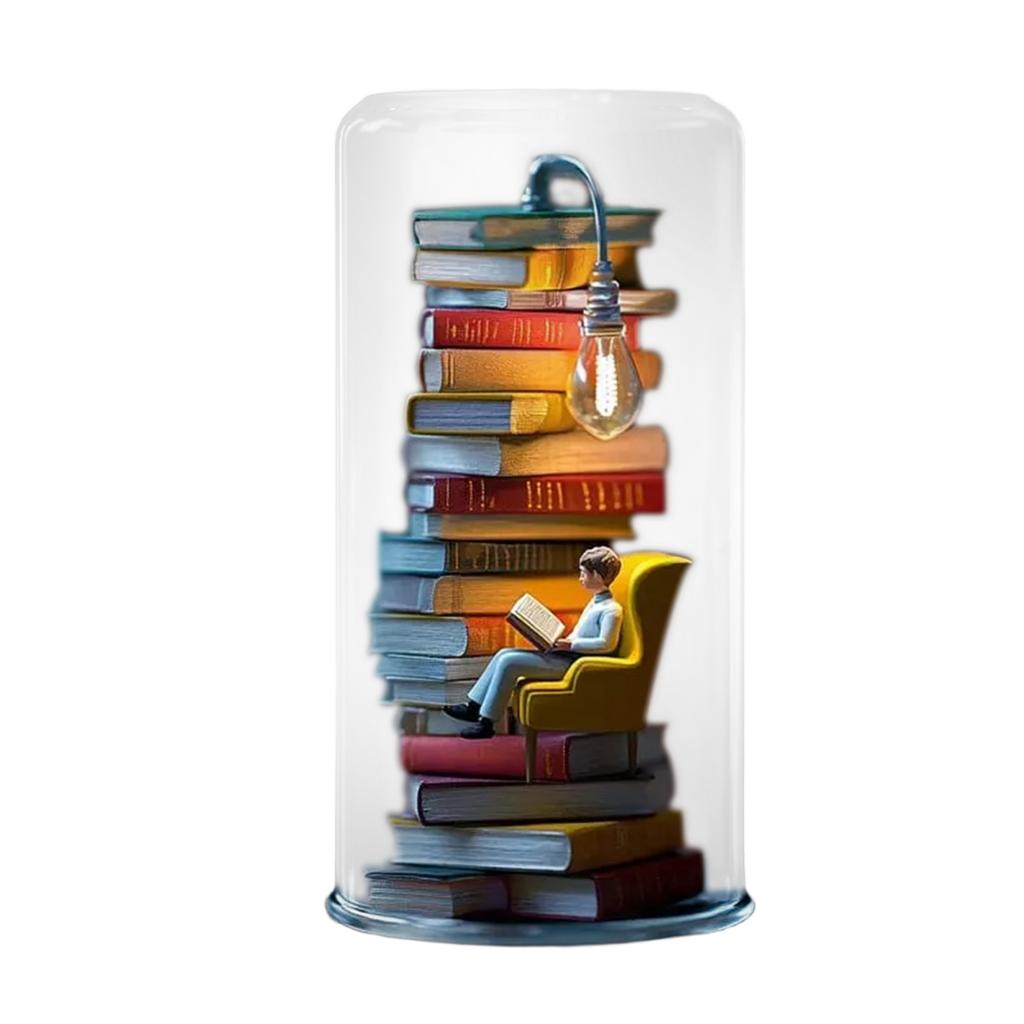 Reader Night Light Eye Book Night Light Stacking Book Light Reading Corner Lighting Glass Ceiling Light With Bulb Bookshelf Light