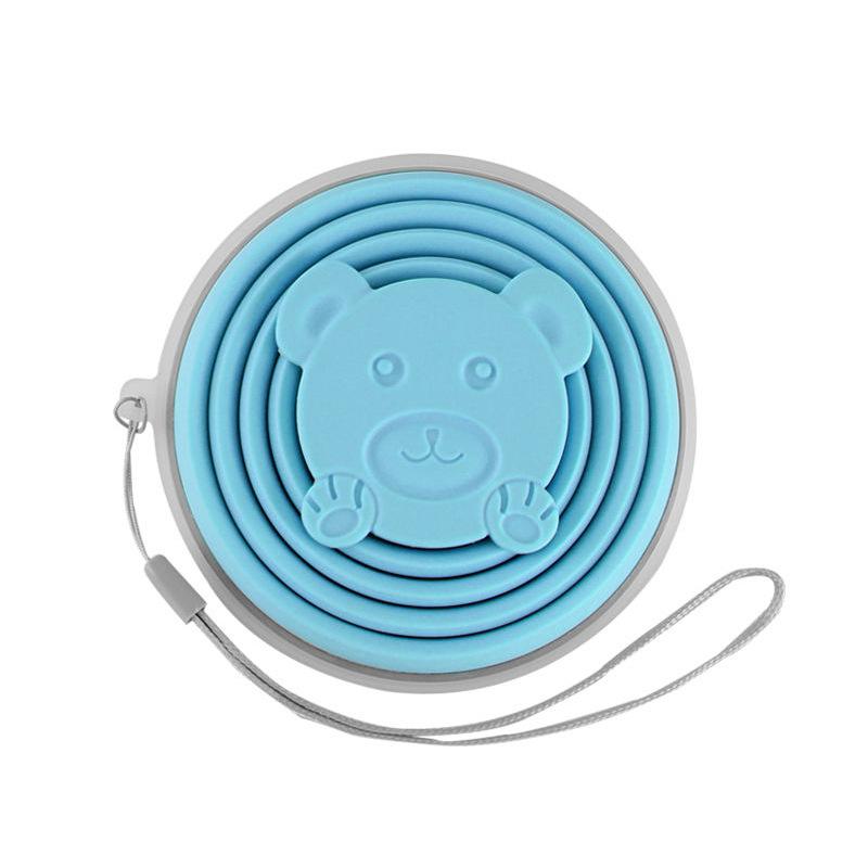 Latest Outdoor Activity Cartoon Folding Cup 270ml Spacious Silicone Foldable Creative Retractable Bear Water Cup