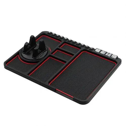 Car Mobile Phone Holder Multi-function Non-slip Mat Interior Supplies Storage Mat Temporary Parking Number Plate