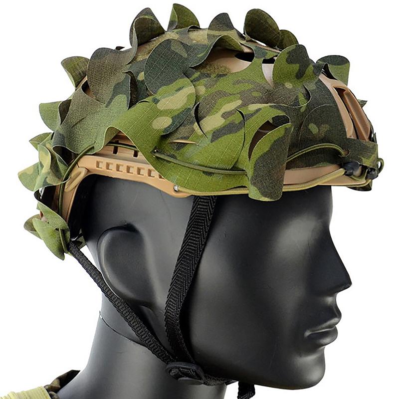 3D Маскировочная Сеть Чехол на Шлем для Airsoft Лазерная Резка Нейлоновый Шнурок Шлем Scrim Cs Военная Игра Пейнтбол Парашютист Охотничьи Аксессуары