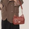 Top Layer Cowhide Bag for Women Small Fragrant Wind Diamond Check Chain Crossbody Shoulder Bag
