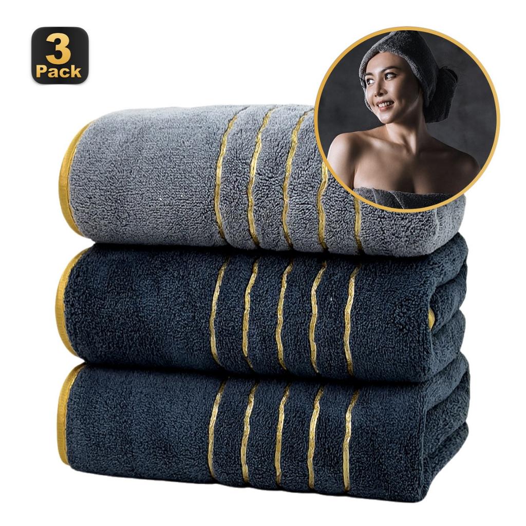 3PC,Coral Fleece Towel, Household Towel, Dry Hair Towel, Headscarf, Thick Towel, Absorbent, Soft, Bath Towel