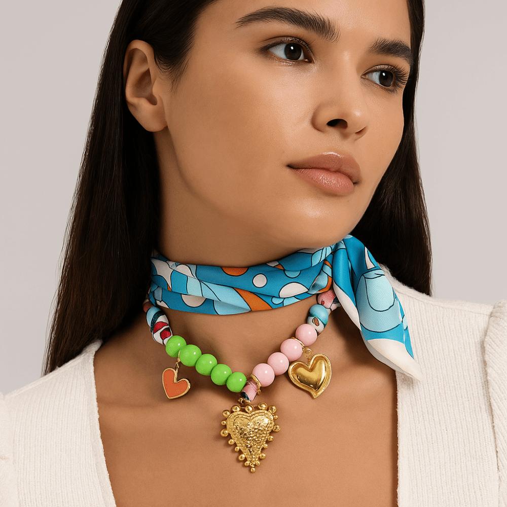 Printing Sweet Pendant Necklace Ethnic Style Bag Accessories Spicy Girls