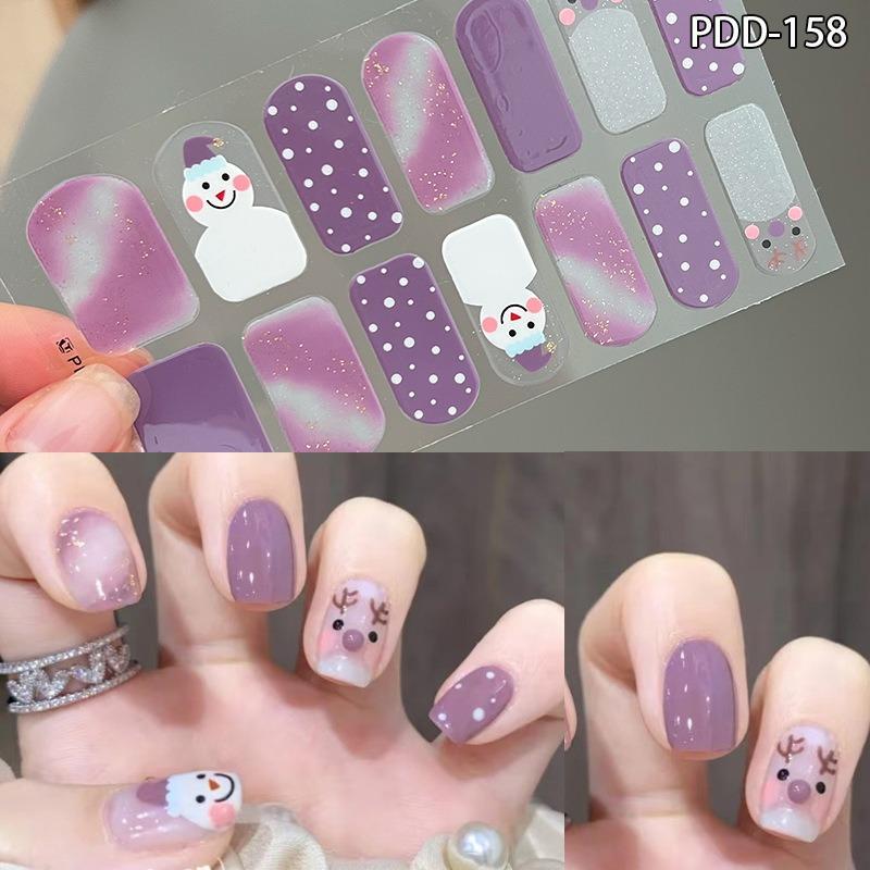 60 стилей DIY полуотвержденные гелевые наклейки для ногтей долговечные однотонные свежие цветы весной полоски для ногтей патч-слайдер наклейка с полным покрытием