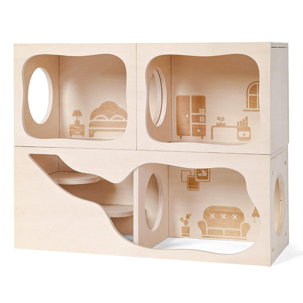 Домик для хомяка Tafit, деревянный домик для хомяка, игрушка для исследования туннеля для маленьких животных и домашних животных, секретный домик для карликовой сирийской мыши-хомяка, хомяка,